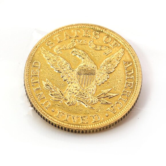 Coin 1900 $5 Liberty Head Gold Coin /22K Solid Gold – 8.3g – U.S. Half Eagle - Picture 5 of 7
